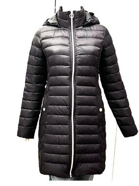 Michael Kors Packable Down Puffer Coat Black Hooded XS